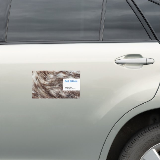 Easy Advertising Modern Pet Sitting Services Ad Car Magnet (In Situ)
