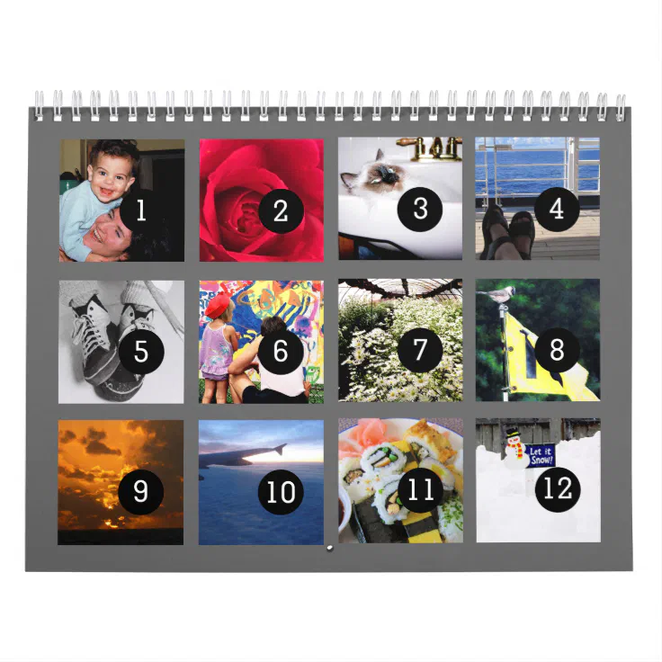 Easy as 1 to 12 Make Your Own Photo Wall Calendar | Zazzle