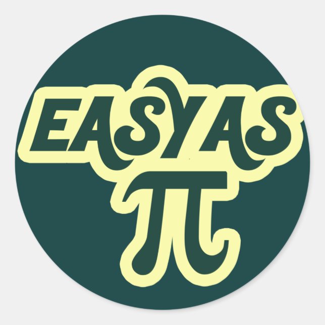 Easy as Pi Day Classic Round Sticker (Front)