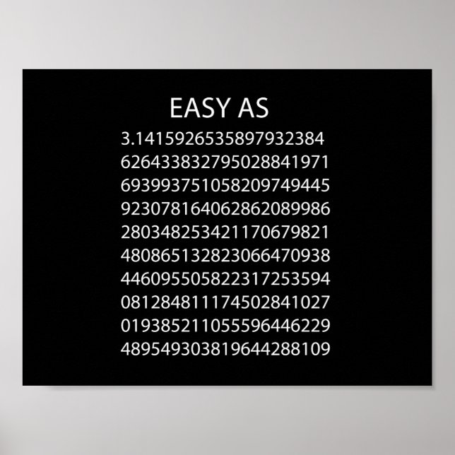 Easy As Pi Poster (Front)