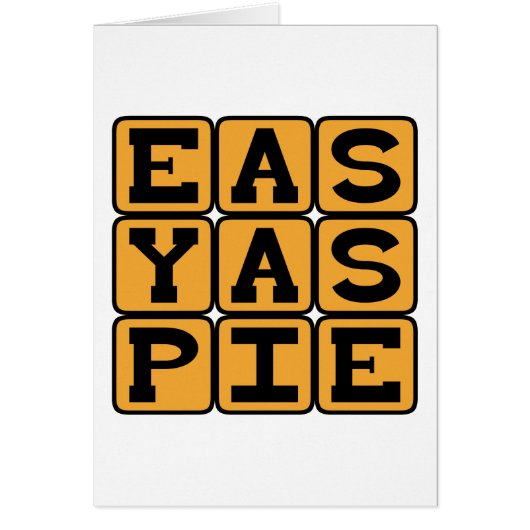 Easy As Pie, Very Simple Cards (Front)