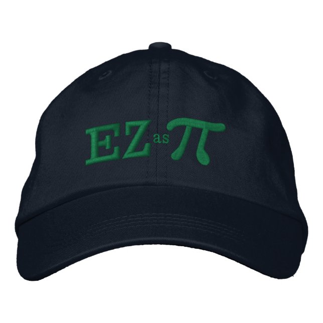 Easy as Pie with Pi Embroidered Baseball Cap (Front)