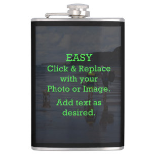Easy Click & Replace Image to Create Your Own Hip Flask