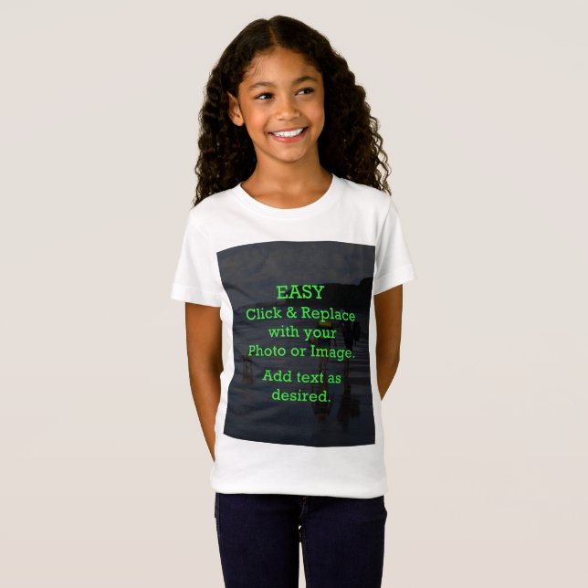 Easy Click & Replace Image to Create Your Own T-Shirt (Front Full)
