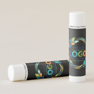 Easy Custom Corporate Business Logo On Black Lip Balm