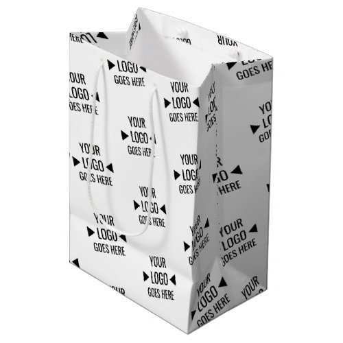 Easy Custom Corporate Business Logo Pattern Medium Gift Bag