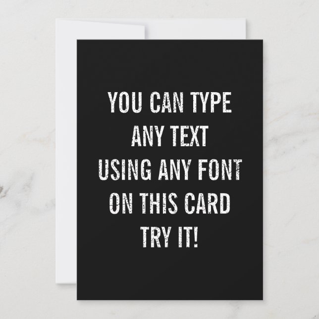 Easy Distressed Black Personalized Invitation (Front)