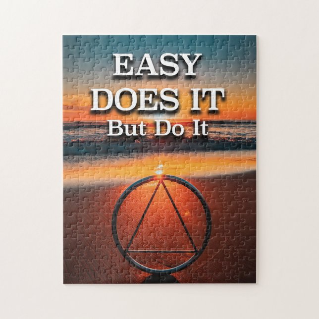 EASY DOES IT But Do It Recovery Slogan Sunrise Jigsaw Puzzle (Vertical)