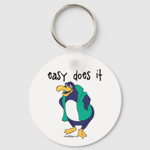 Easy Does It Slogan Keychain