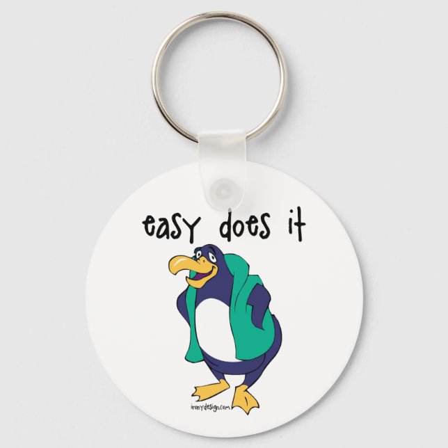 Easy Does It Slogan Keychain (Front)