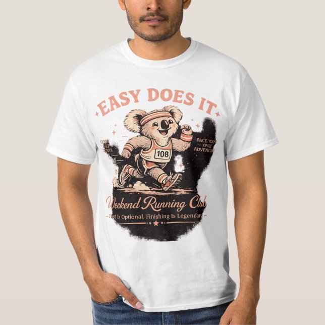 Easy Does It Weekend Running Club Retro Koala Tee (Front)