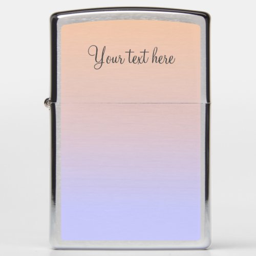 Easy Edit Elegant Script Casual Ombre Peach Purple Zippo Lighter