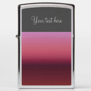 Easy Edit Elegant Script Casual Ombre Pink Red Zippo Lighter