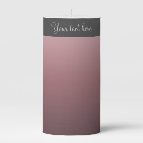 Easy Edit Elegant Script Casual Ombre Pink Rose Pillar Candle