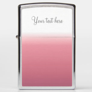 Easy Edit Elegant Script Casual Ombre Pink White Zippo Lighter