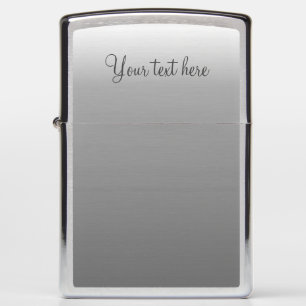 Easy Edit Elegant Script Casual Ombre Silver Grey Zippo Lighter