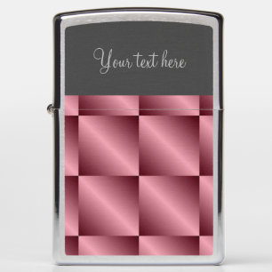 Easy Edit Mauve Blush Pink Blended Quilt Squares Zippo Lighter