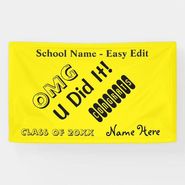 Easy Edit OMG Congrats Banner (Horizontal)