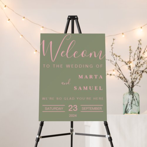 easy editable modern photo wedding welcome Sign