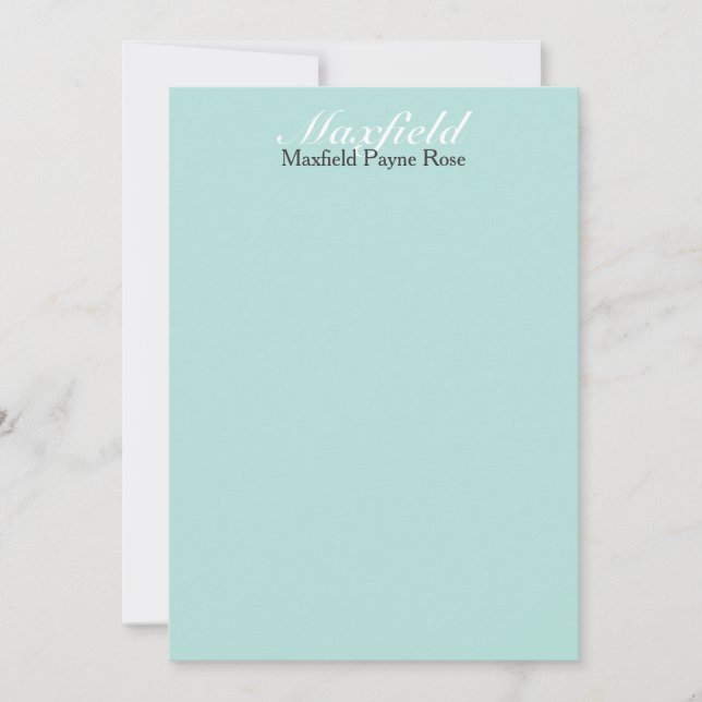 Easy Elegance Caspian Blue Personalized Flat Cards (Front)