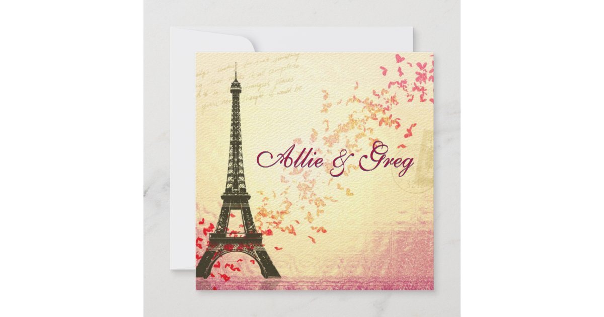 Easy, Elegant French themed invitation template Zazzle