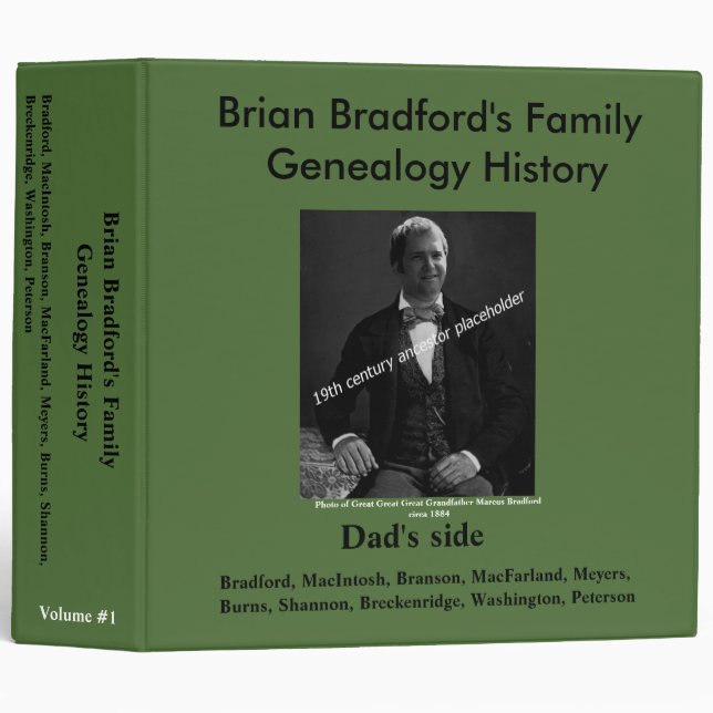 Easy Genealogy History Binder - Dad's side (Front/Spine)