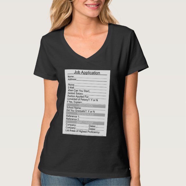 Easy Halloween Scary Job Application T-Shirt (Front)