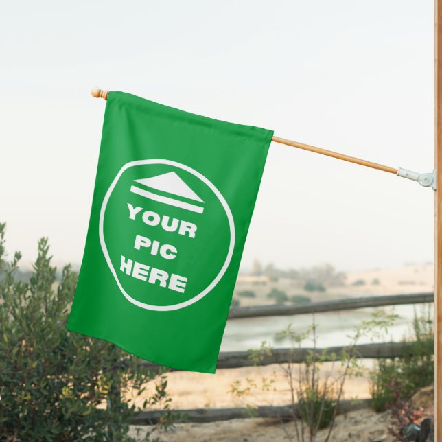 EASY! House Flag with Pole - weatherproof - Custom (Insitu (Back))