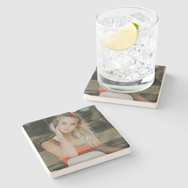 EASY! Limestone Coaster - Personalized - Add Image (Side)