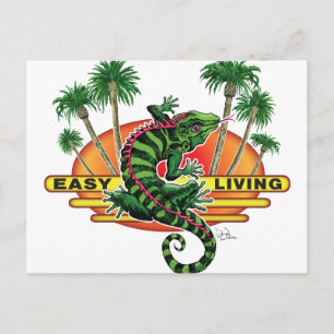 Easy Living Lizard on the Beach Postcard