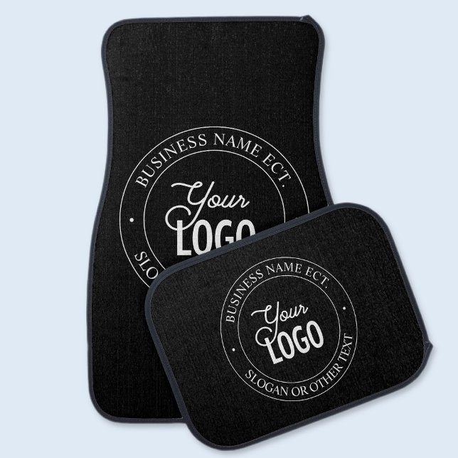 Easy Logo Replacement & Custom Text | Black Car Floor Mat (Creator Uploaded)