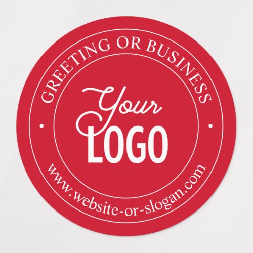 Easy Logo Replacement Custom Text  Red Waterproof Labels