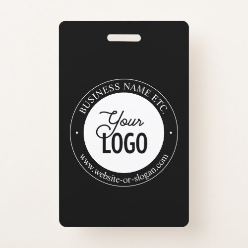 Easy Logo Replacement  Customizable Text  Black  Badge
