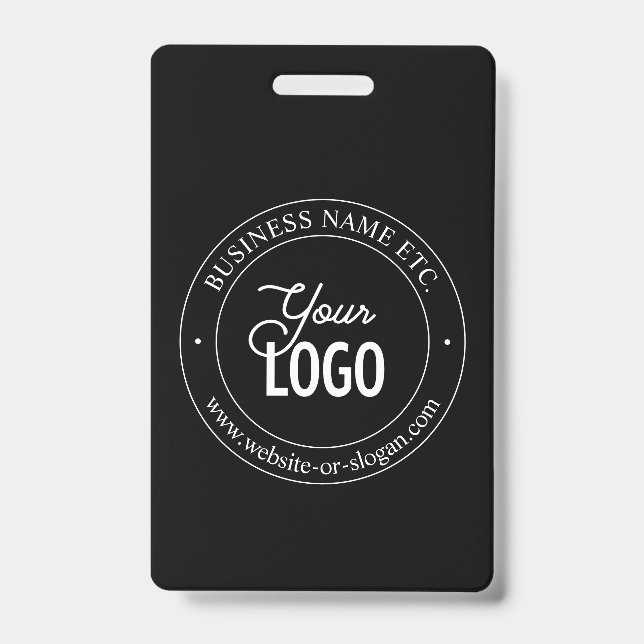 Easy Logo Replacement & Customizable Text | Black Badge (Front)