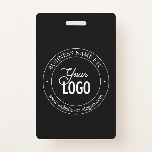 Easy Logo Replacement  Customizable Text  Black Badge