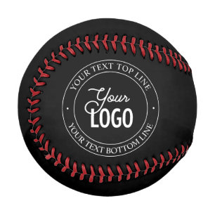 Easy Logo Replacement & Customizable Text Black Baseball