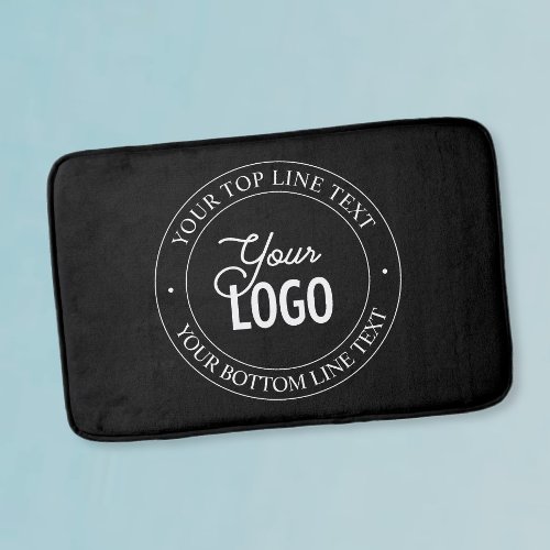 Easy Logo Replacement  Customizable Text  Black Bath Mat