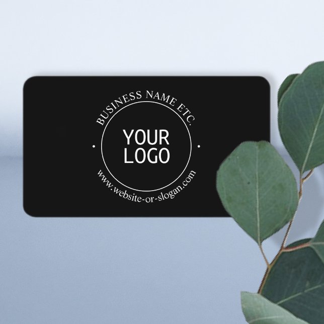 Easy Logo Replacement & Customizable Text | Black Business Card (Creator Uploaded)