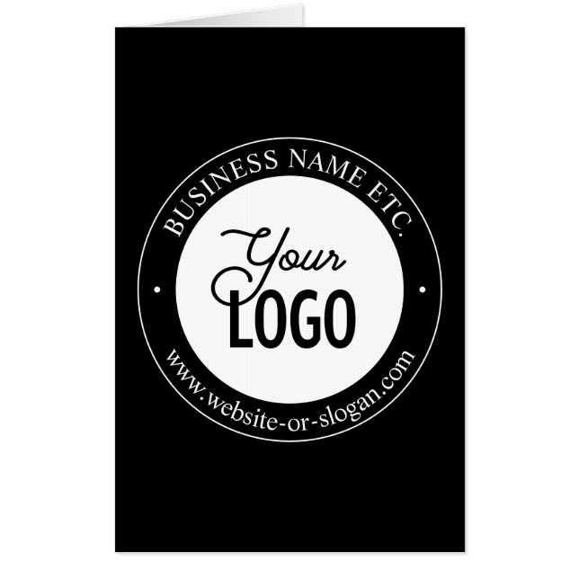 Easy Logo Replacement & Customizable Text | Black Card (Front)