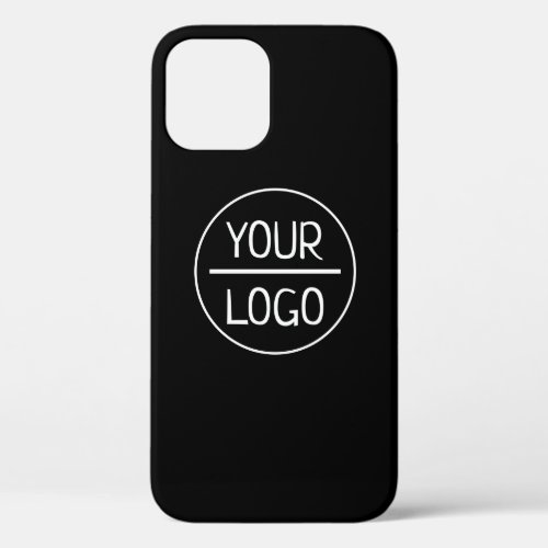 Easy Logo Replacement  Customizable Text  Black  iPhone 12 Case