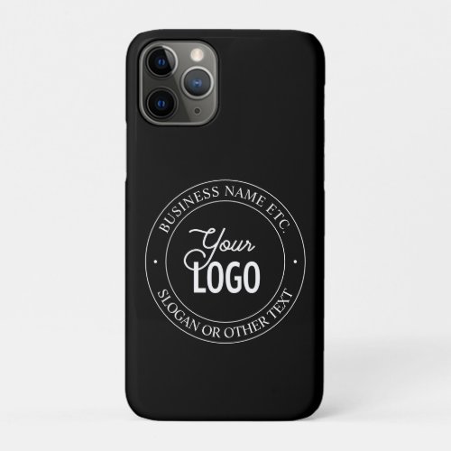 Easy Logo Replacement  Customizable Text  Black iPhone 11 Pro Case