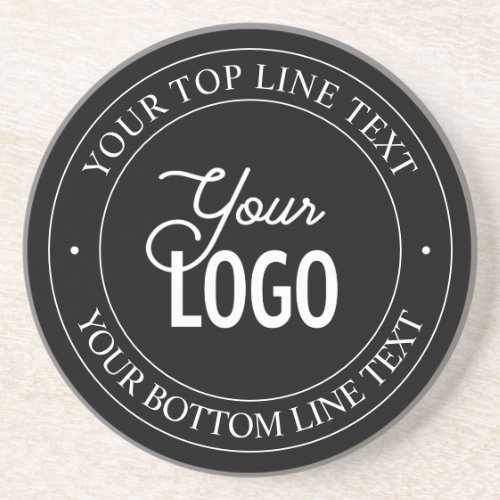 Easy Logo Replacement  Customizable Text  Black Coaster