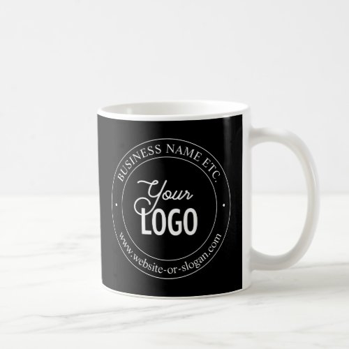 Easy Logo Replacement  Customizable Text  Black Coffee Mug