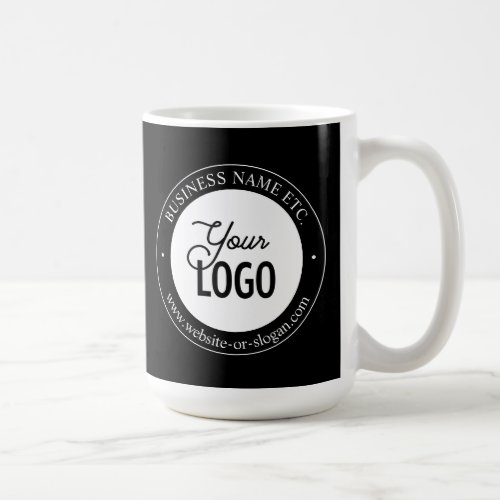 Easy Logo Replacement  Customizable Text  Black  Coffee Mug
