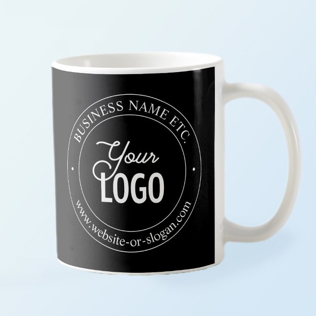 Easy Logo Replacement & Customizable Text | Black Coffee Mug (Creator Uploaded)