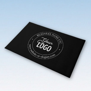 Easy Logo Replacement & Customizable Text   Black Doormat
