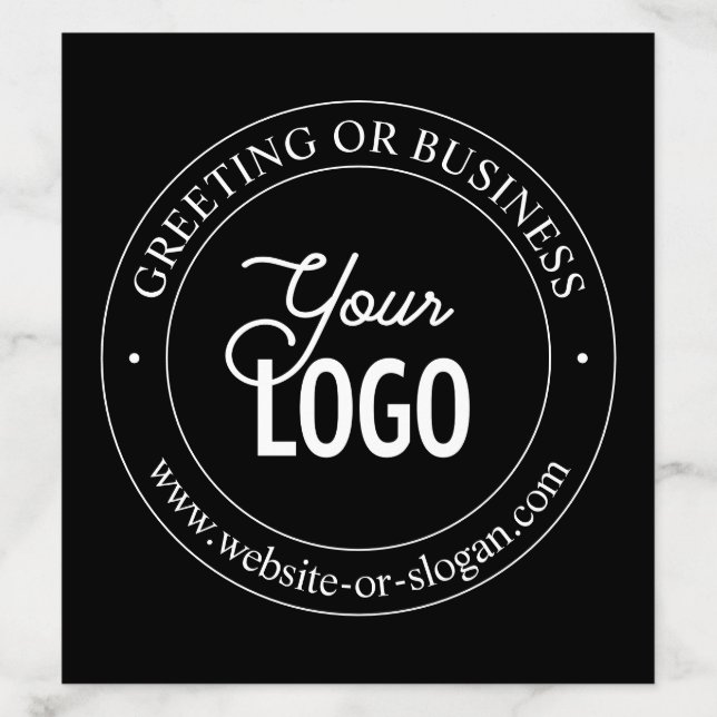 Easy Logo Replacement & Customizable Text | Black Envelope Liner (Design)