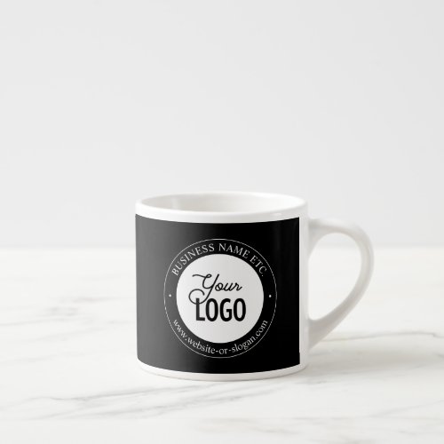 Easy Logo Replacement  Customizable Text  Black Espresso Cup
