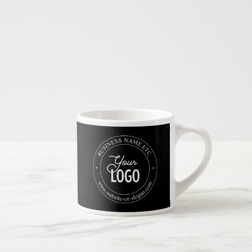 Easy Logo Replacement  Customizable Text  Black  Espresso Cup