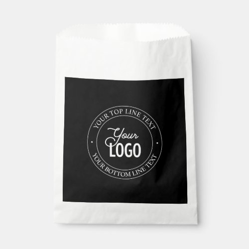 Easy Logo Replacement  Customizable Text  Black Favor Bag